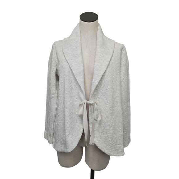 Soft Surroundings Womens Size Small Ivory Tie-Front Quilted Knit Cardigan Jacket - Picture 1 of 10